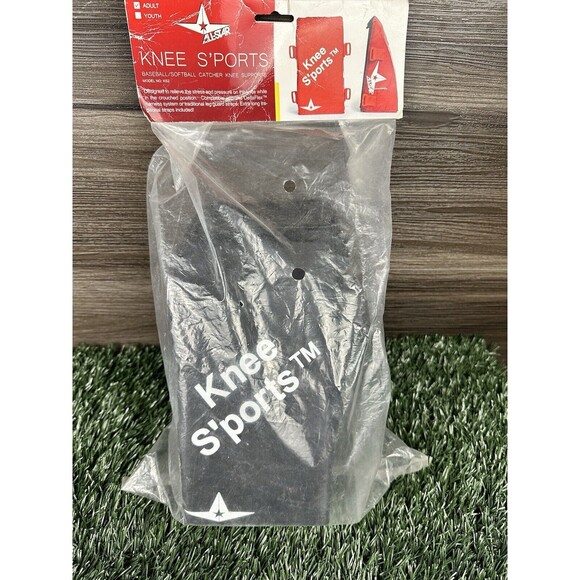 All-Star Knees'Sports Baseball/Softball Catcher's Knee Supports Pads adult black - Picture 1 of 5